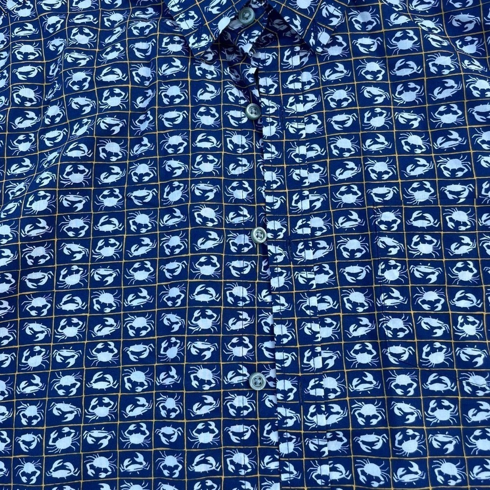 Tori Richard crab printed Hawaiian tropical vacation button down shirt sz m - Picture 5 of 6